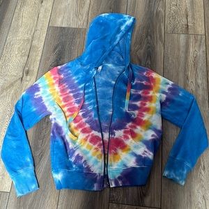 Tie die zip up sweater